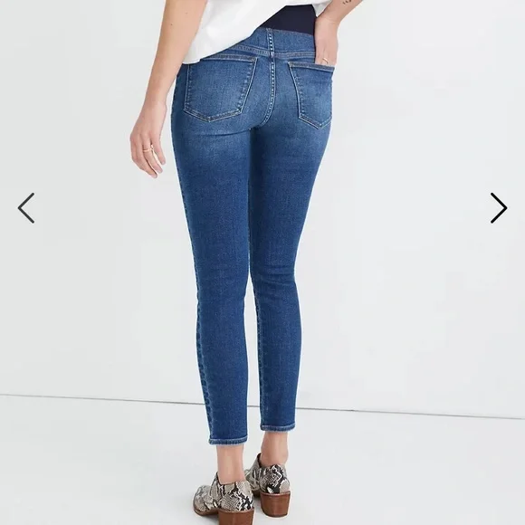 Madewell Maternity Skinny Crop Over the Belly Jeans TENCEL Dewey wash - Picture 2 of 11